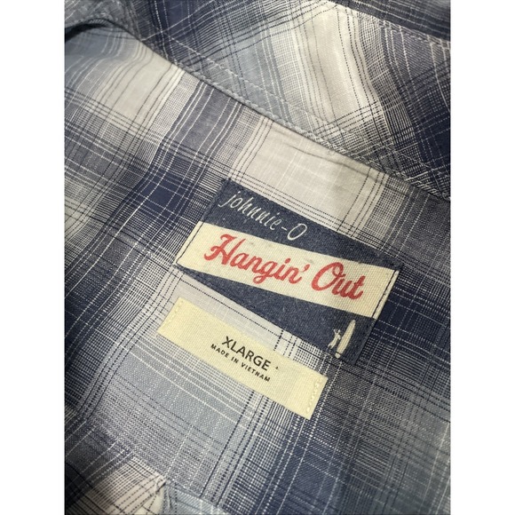 Johnnie-O‎ Coby Performance Button Up Shirt White Blue Purple Size XL - Picture 6 of 7